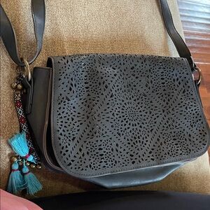 T-Shirt & Jeans Black Laser-Cut Crossbody Bag